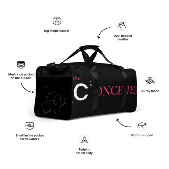 Conceited Apparel Signature Duffel Bag (Black/Pink) - Picture 3 of 3